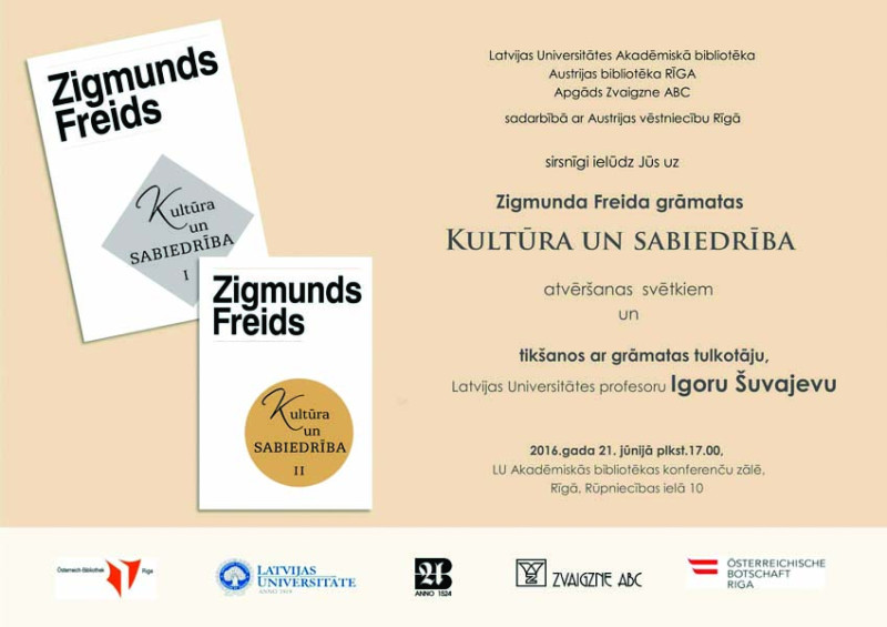 Iznākuši Z. Freida raksti divos sējumos. "Kultūra un sabiedrība"
