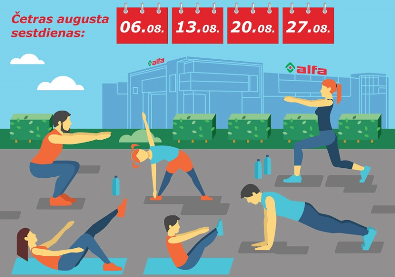 Augustā notiks bezmaksas sporta nodarbības visai ģimenei