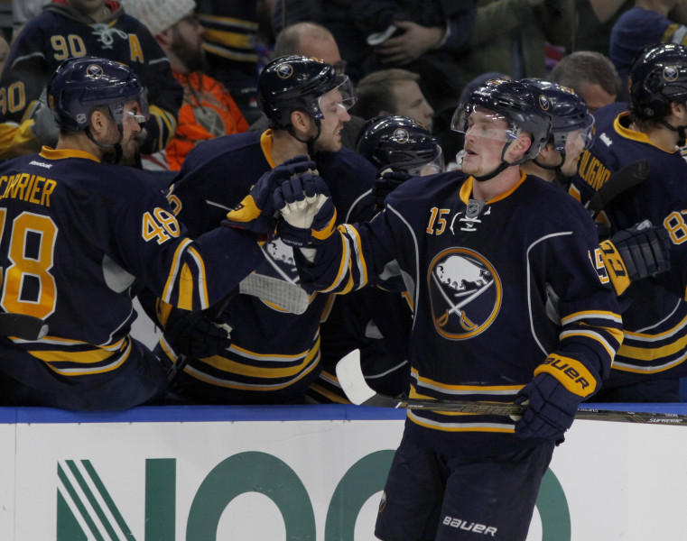Aikelam divi vārti, Girgensona "Sabres" uzveic spēcīgo "Rangers"