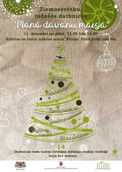 Aicina uz Ziemassvētku radošajām darbnīcām