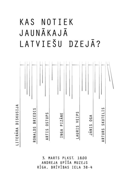 LITERĀRA DISKUSIJA “KAS NOTIEK JAUNĀKAJĀ LATVIEŠU DZEJĀ?”
