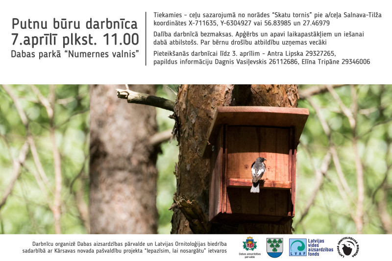 Aicina uz putnu būrīšu darbnīcu dabas parkā „Numernes valnis”