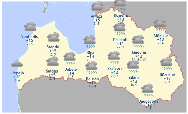 Laika prognoze Jāņu dienai, 24. jūnijam