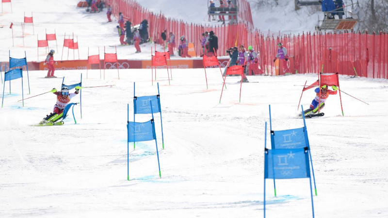 2022.gada olimpiskajās spēlēs kalnu slēpošanā debitēs izslēgšanas formāta sacensības