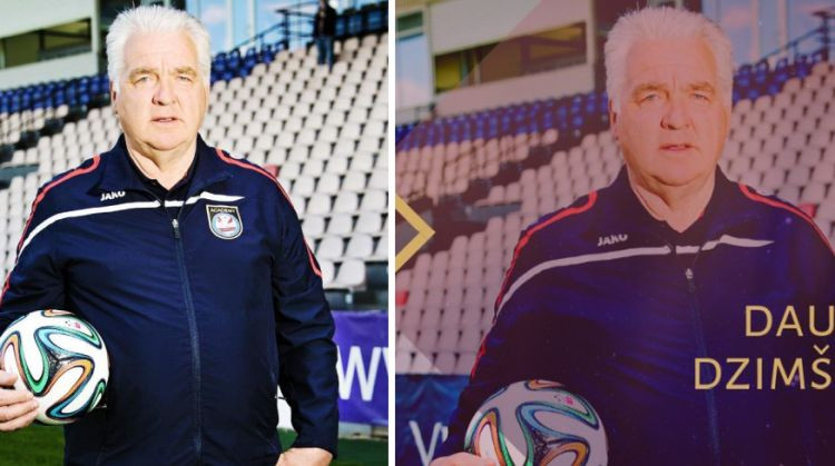 LFF trenera Beškareva apsveikumā no foto izdzēš "Skonto" akadēmijas logo