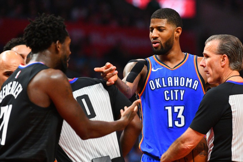 "Thunder" zvaigzne Džordžs skarbi izsakās par tiesāšanu NBA