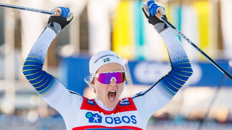Zviedru distanču slēpotāja Nilsone iegūst Mazo kristāla globusu sprintā