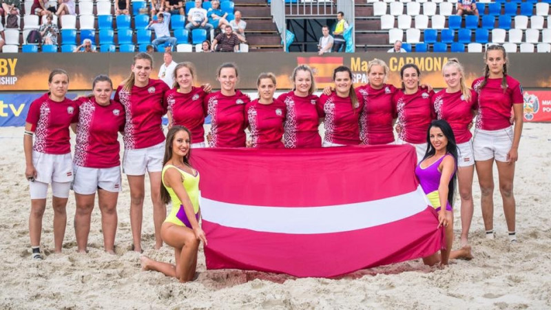 Latvijai ceturtā un septītā vieta Eiropas čempionatā pludmales regbijā