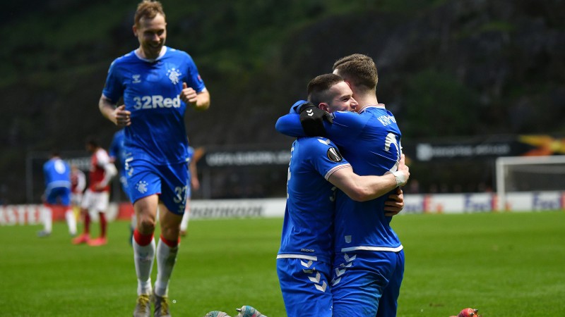 Glāzgovas "Rangers" uzvar arī Bragā un iekļūst Eiropas līgas 1/8 finālā