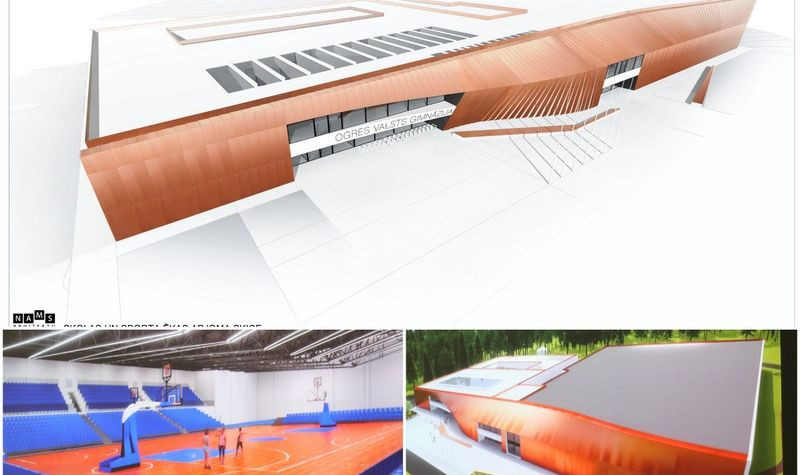 Vērienīgā projektā Ogrē plānot celt sporta halli ar 1500 skatītāju vietām
