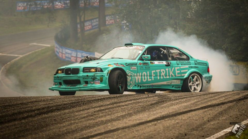 Ziemeļeiropas drifta čempionātā Biķerniekos triumfē 15 gadus vecais Bertāns (+video)