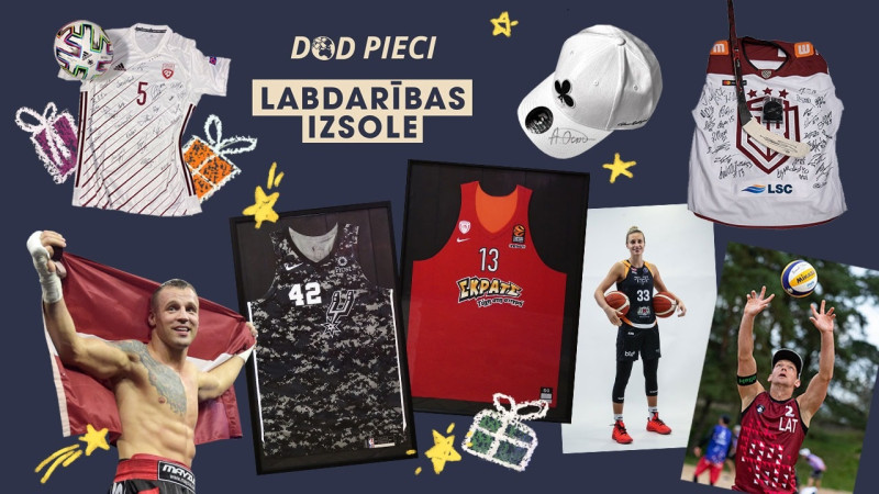 "Dod pieci!" labdarības izsolēs arī Bertāna un Brieža krekli, treniņš ar Kravčenoku