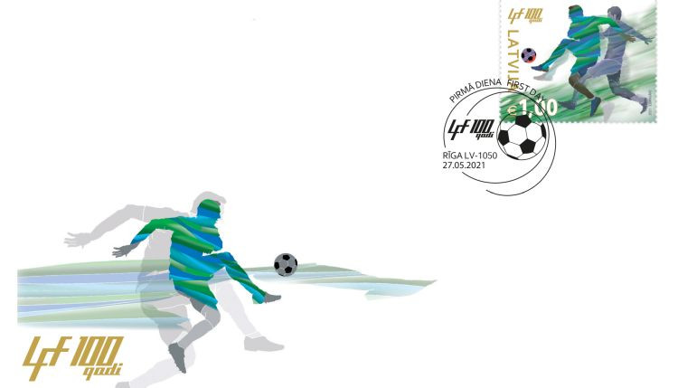 Izdod Futbola federācijas simtgadei veltītu pastmarku