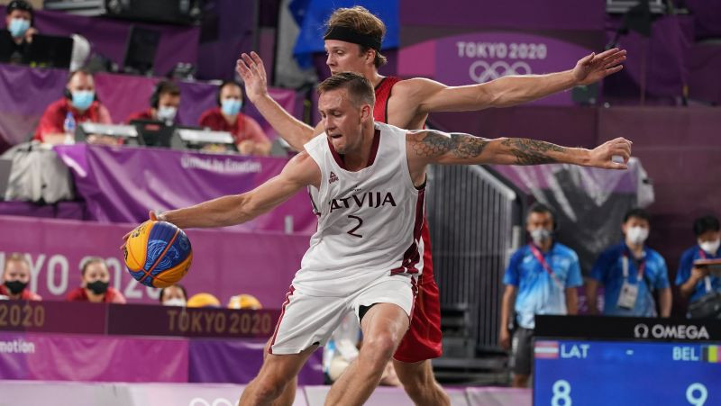 Latvijas 3x3 basketbola izlasei sāpīgs zaudējums spēlē pret Beļģiju