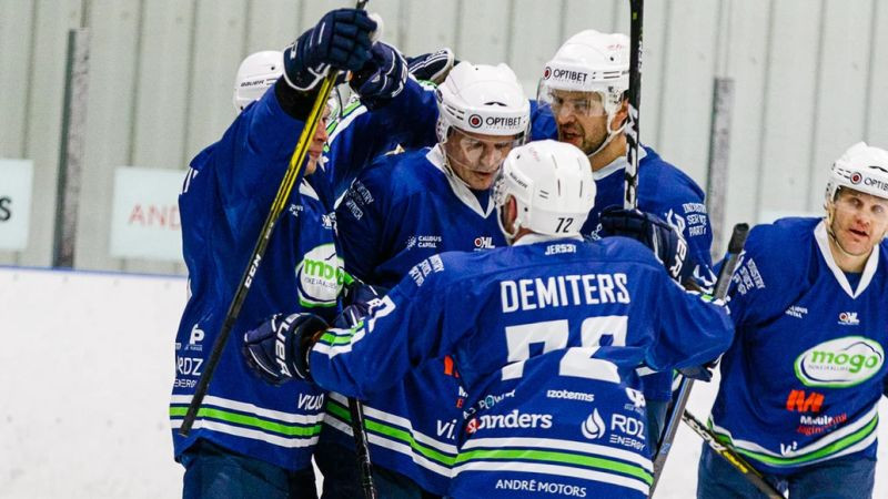 "Mogo" graujošajā uzvarā vārtus gūst deviņi hokejisti, ''Rīga'' pārspēj ''Dinaburgu''