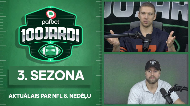 Klausītava | 100 Jardi ar Pafbet: NFL astotās nedēļas aktuālais info