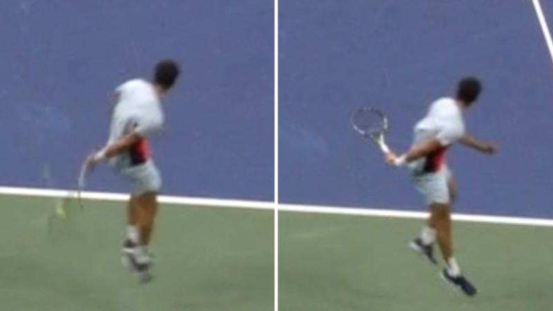 Video: 19 gadus vecs tenisists ''US Open'' ietvaros izpilda neticamu sitienu