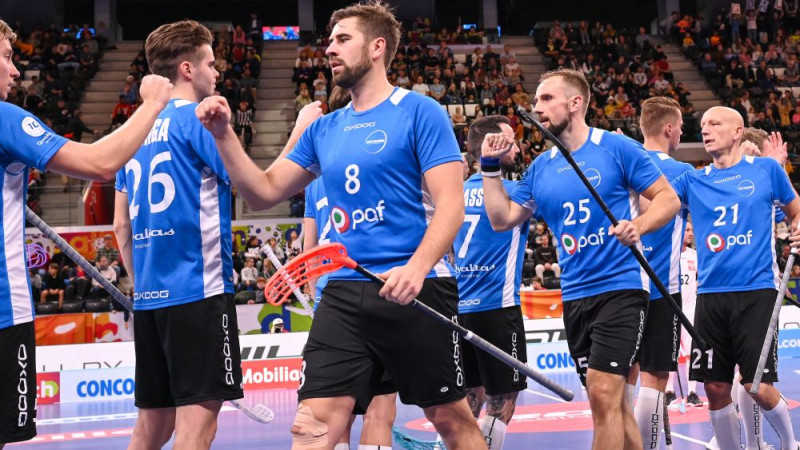 PČ florbolā: Igauņi un dāņi atgūstas pēc sāpīgajiem zaudējumiem
