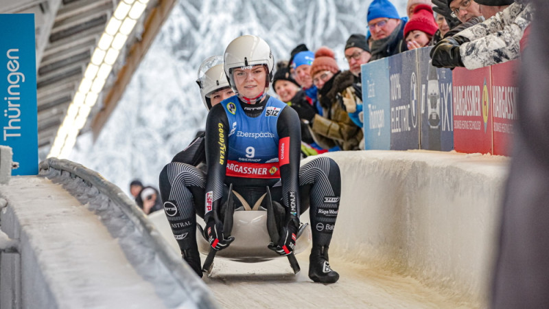 Upītei/Ozoliņai PK kamaniņu sportā posmā Vinterbergā ceturtā vieta divniekos