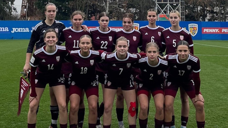 Latvijas U19 futbolistēm A līgas sasniegšanai trūkst nepilnas minūtes