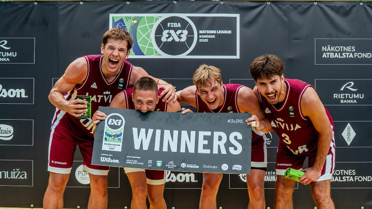 Latvijas 3x3 basketbolistiem pirmā vieta U-23 Nāciju līgas turnīrā